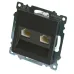 Розетка компьютерная 2-местная RJ-45 (механизм), серия Катрин, GLS00-7109-06, графит
