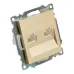 Розетка компьютерная 2-местная RJ-45 (механизм), серия Катрин, GLS00-7109-08, золото