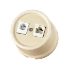 Розетка телефонная RJ11 + компьютерная RJ45 сл. кость Болонь TDM