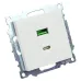 Розетка электрическая 2-местная USB + type C (механизм), 250В, 3А, max 20W, серия Катрин, GLS10-7116-01, белый