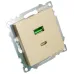 Розетка 2-местная USB + type C (механизм), 250В, 3А, max 20W, серия Катрин, золото, GLS10-7116-08