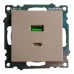 Розетка 2-местная USB + type C (механизм), 250В, 3А, max 20W, серия Катрин, GLS10-7116-02, шампань