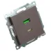 Розетка 2-местная USB + type C (механизм), 250В, 3А, max 20W, серия Катрин, GLS10-7116-04 шоколад