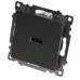 Розетка HDMI 2.1, Type A (механизм), серия Катрин, графит, GLS00-7118-06
