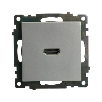 Розетка HDMI 2.1, Type A (механизм), серия Катрин, GLS00-7118-03, серебро
