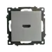 Розетка HDMI 2.1, Type A (механизм), серия Катрин, GLS00-7118-03, серебро