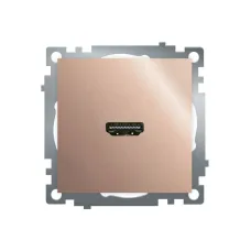 Розетка HDMI 2.1, Type A (механизм), серия Катрин, GLS00-7118-02, шампань