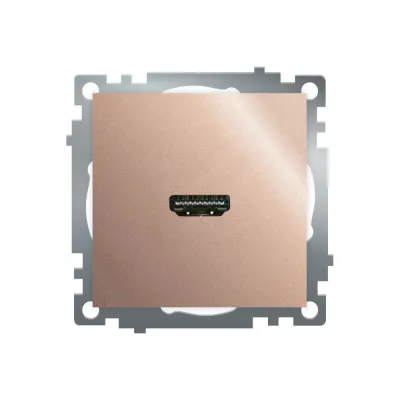 Розетка HDMI 2.1, Type A (механизм), серия Катрин, GLS00-7118-02, шампань