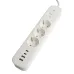 HM21-31-02 Сетевой фильтр 3-местный с/з 3x1мм2 1,8 м 250В 16А 2 USB-A+2 Type-C серия Nova белый STEKKER