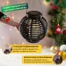 Фонарь декоративный на солнечной батарее 20х20х22 см, черный плетеный корпус, тёплый белый свечение