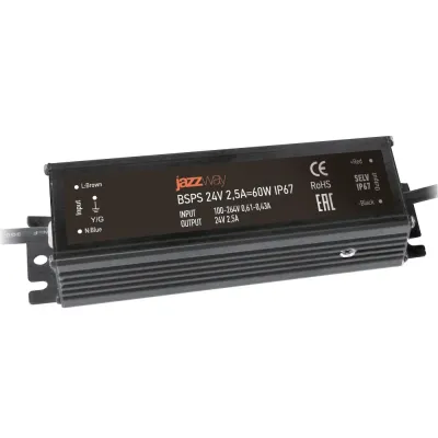 BSPS 24V  2,50A=60W IP67 3 г.гар. Jazzway