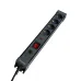 HM22-41-03 Сетевой фильтр 4-местный с/з 3x1мм2 3 м 250В 16А серия Techno черный STEKKER