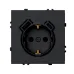 Розетка 1-местная з/ш с/з 16А + USB + Type C (механизм), 250В, 20W, серия Эмили, черный уголь, soft-touch, RST16-5119-05