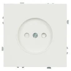 Розетка 1-местная с з/ш, б/з (механизм), СЗК, 250В, 16А, серия Эмили, RST16-5109-01ZK, белый фарфор, soft touch