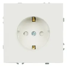 Розетка 1-местная с з/ш, с/з (механизм), СЗК, 250В, 16А, серия Эмили, RST16-5110-01ZK, белый фарфор, soft touch