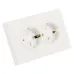 Розетка 2-местная с з/ш, с/з, СЗК, 250В, 16А, серия Эмили, RST16-5114-01ZK, белый фарфор, soft touch