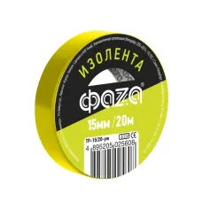 Изолента ПВХ ФАZА 15мм * 20м желтая, ФАZА