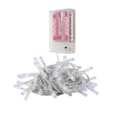 Гирлянда светодиодная нить DC-G01-80W, 80 белый LED, 7.8 м., 8 режимов, 3xAA