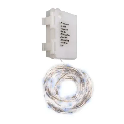 Гирлянда светодиодная Роса DC-G03-120W, 120 белый microLED, 12.1 м., 8 режимов, 3xAA ФAZA