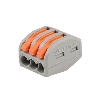 Клеммы СМК  монтажные многоразовые PTC-3P 222-413 450V 32A 0,08-2,5(4.0)mm2 , 3 отверстия, серые 10 шт.