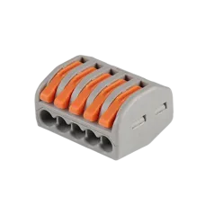 Клеммы СМК  монтажные многоразовые PTC-5P 222-415 450V 32A 0,08-2,5(4.0)mm2 , 5 отверстий, серые / 5 шт.