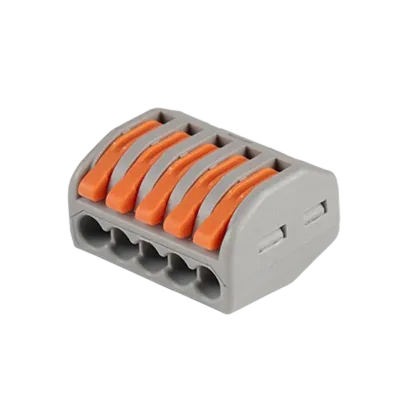 Клеммы СМК  монтажные многоразовые PTC-5P 222-415 450V 32A 0,08-2,5(4.0)mm2 , 5 отверстий, серые / 5 шт.