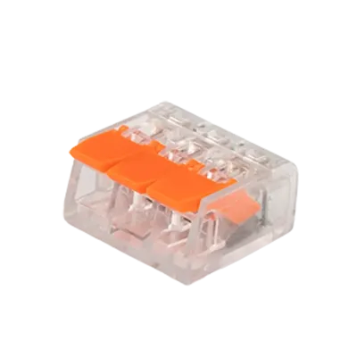 Клеммы СМК  монтажные многоразовые  PTC-3P 221-413 450V 32A 0,14-4.0mm2,  3 отверстия, прозрачные / 50шт.