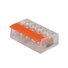 Клеммы СМК  монтажные многоразовые  PTC-5P 221-415 450V 32A 0,14-4.0mm2,  5 отверстий, прозрачные / 50шт.