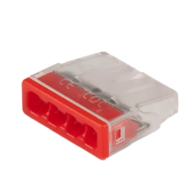 Клеммы СМК  монтажные PTC-4P 2273-244 450V 32A 0,14-4.0mm2 , 4 отверстия,  прозрачные, с пастой, /50 шт.