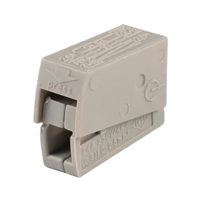 Клеммы СМК  монтажные для подключения светильников PTC-2P 224-101 400V 24A 0,5-2,5 mm2 / 100 шт.