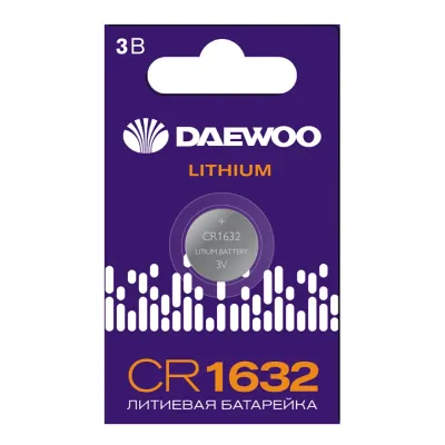 Элемент питания батарейка таблетка литиевая типоразмер 1632 CR1632 DAEWOO Lithium BL-1Jazzway