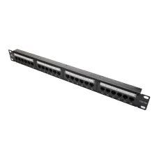 Коммутационная панель кат.5е, UTP, 19'', 1U, 24хRJ45, 568A/В, черный
