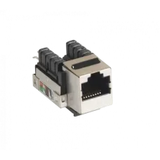 Модуль-вставка NETLAN типа Keystone, Кат.5e (Класс D), 100МГц, RJ45/8P8C, 110/KRONE, T568A/B, экранированный, металлик, уп-ка 10шт.
