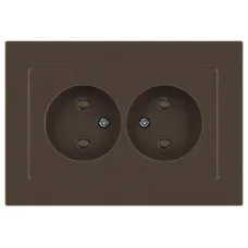 Розетка Intro Accent 6-204-08 2х2P, 16А-250В, IP20, СУ, AL/CU, бронза