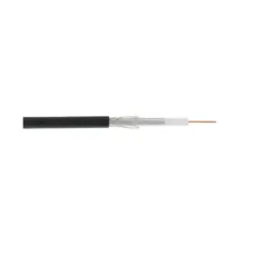 Кабель NETLAN коаксиальный, RG-6 (75 Ом), одножильный, CCS (омедненная сталь), внешний, PE до -40C, черный, 305м