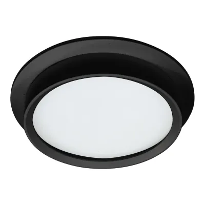 Светильник потолочный встраиваемый, 25W 230V GX70, IP44, черный, круг, без лампы, DL704