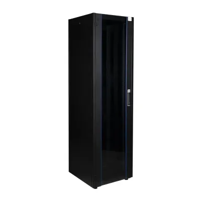 Шкаф нап. 19'', 32U 600х600, перед. дв. стек, задн. стен., мет, чер.