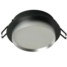 Светильник потолочный встраиваемый, 15W 230V GX53, черный + серебро, круг, без лампы, DL507