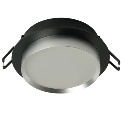 Светильник потолочный встраиваемый, 15W 230V GX53, черный + серебро, круг, без лампы, DL507