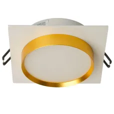 Светильник потолочный встраиваемый, 15W 230V GX53, белый + золото, квадрат, без лампы, DL506