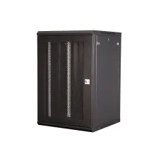 Шкаф 19'' телекоммуникационный настенный, 18U 901х600х600 мм, дверь перфорация, черный