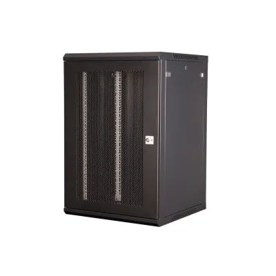 Шкаф 19'' телекоммуникационный настенный, 18U 901х600х600 мм, дверь перфорация, черный