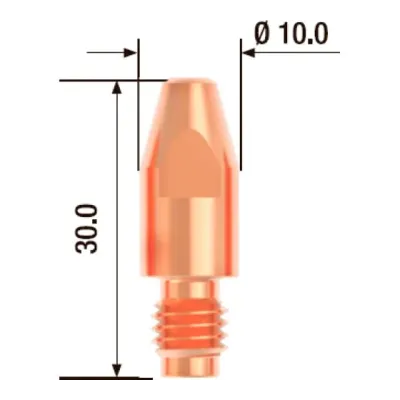 Наконечник контактный M8х30 мм ECU D 0.9 мм (25 шт.)