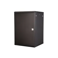 Шкаф 19'' телекоммуникационный настенный, 18U 901х600х600 мм, дверь металл, черный