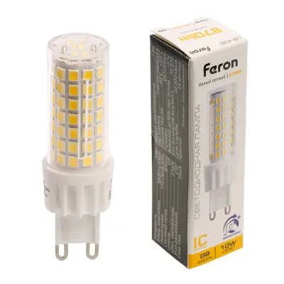 Лампа светодиодная диммируемая, (10W) 230V G9 2700K JCD, LB-438