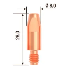 Наконечник контактный M6х28 мм ECU D 0.8 мм (10 шт.)
