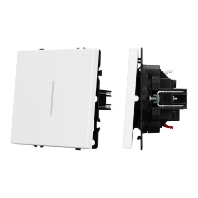Механизм выключателя одноклавишный проходной LED SWT-NOBE-MKP1-SFPL-L-WH 230V, 10A, Белый, 1 пост