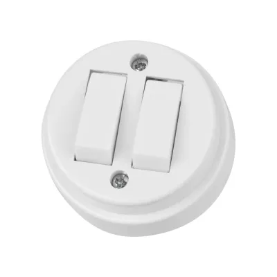 Выключатель 2-кл. открытой установки IP20 10А белый Ретро TDM