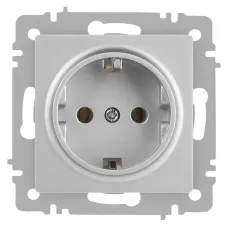 Розетка Intro Accent 6-202-03 2P+E Schuko, 16А-250В, IP20, СУ, алюминий