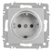 Розетка Intro Accent 6-202-03 2P+E Schuko, 16А-250В, IP20, СУ, алюминий Розетка Intro Accent 6-202-03 2P+E Schuko, 16А-250В, IP20, СУ, алюминий